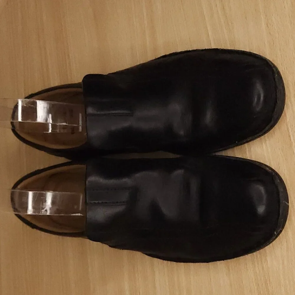 Clarks Mens Black Leather Slip On Shoes 7